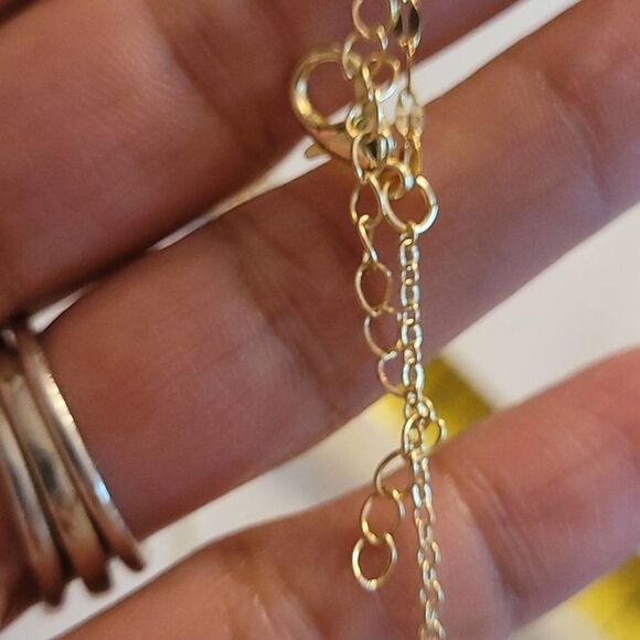 Butterfly choker necklace pendant multi strand Gold tone - Picture 6 of 6